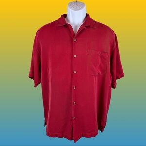 🚨SOLD🚨Tommy Bahama Red Casual Button Down Silk Shirt